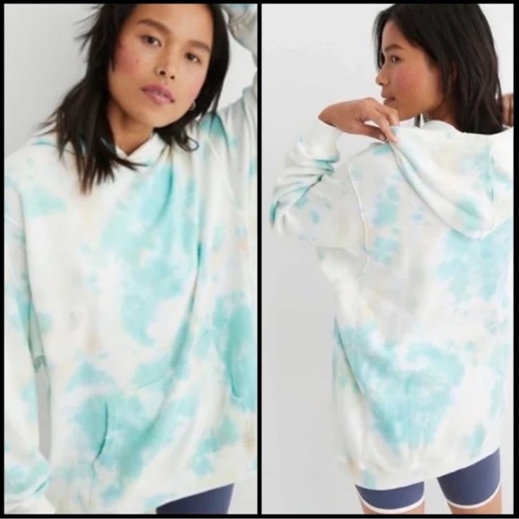 aerie Tops - Aerie Sweat Everyday Oversized Tie Dyed Hoodie Sweatshirt Pullover Medium